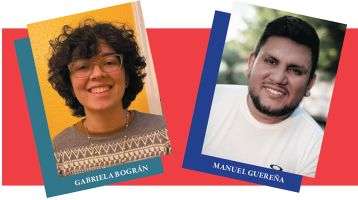 Oscar Romero Program scholarship recipients Gabriela Bográn and Manuel Guereña