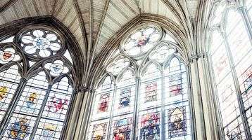 Stained glass windows of a church