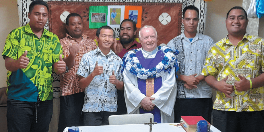 Fr. John with Columban seminarians