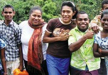 Koromakawa youth with Indo-Fijian visitors